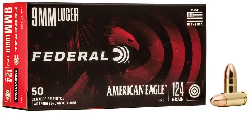 American Eagle Handgun 9mm Luger 124 Grain (50)
