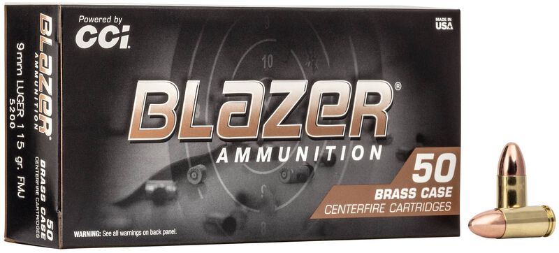 Blazer Brass 9mm Luger 115 Grain