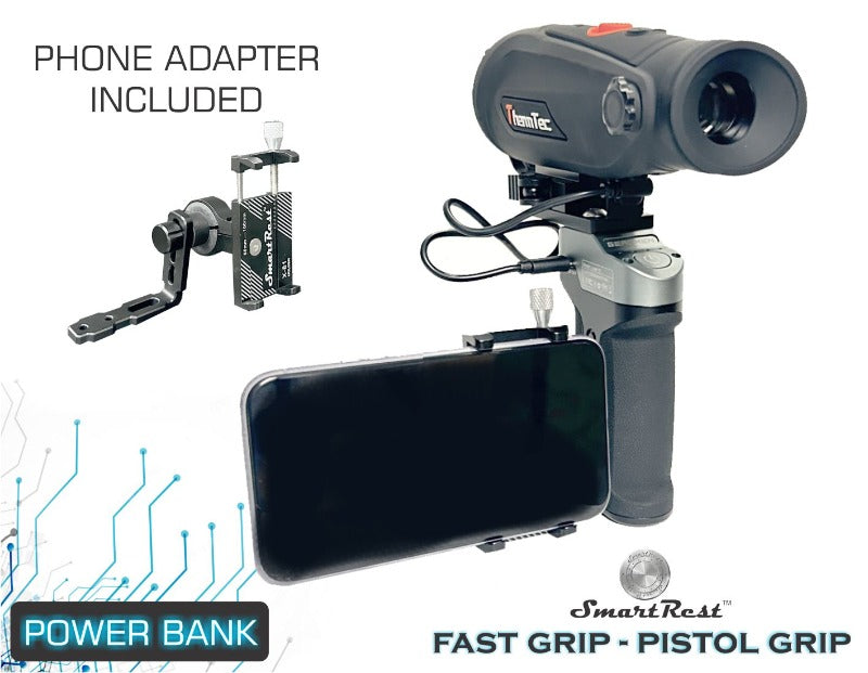 Pistol Grip Power Bank With Phone Mount Included