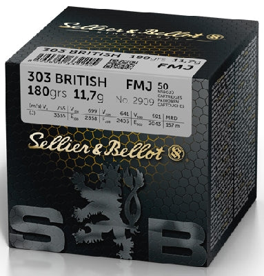 Sellier & Bellot 303 British 180 grain FMJ Ammo 50 rd