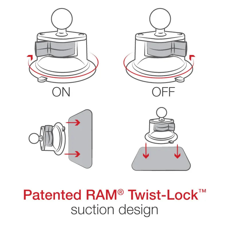 Suction Cup Mount with Action Camera Adapter (Short Arm)RAM-B-166-A-GOP1U