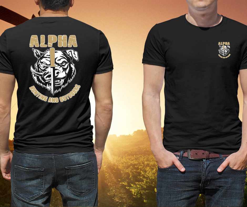 Alpha Hunting T-shirt - Sandy Boar & Dog