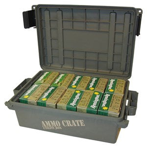 MTM AMMO CRATE UTILITY BOX - 570 ARMY GREEN FITS 10 BOXES OF 12 GAUGE