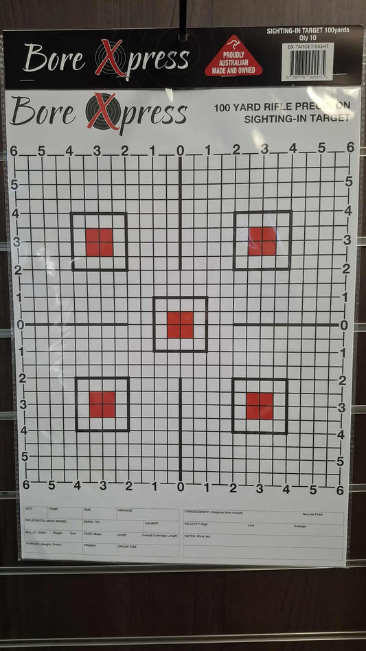 Bore Xpress 100 Yard Rifle Precision sighting-in Target