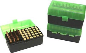 MTM RIFLE AMMO CASES 50 ROUND WITH HINGED LID