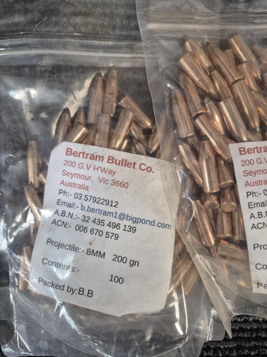 Bertram Bullets 8mm (323 Diameter) 200 Grain 100pk