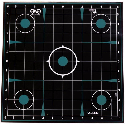 ALLEN GIRLS WITH GUNS SPLASH ADHESIVE TARGET 12X12 SIGHT IN GRID 5PK