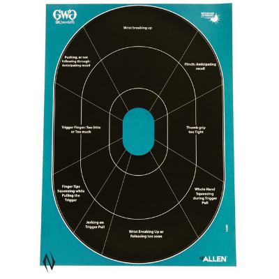 ALLEN GIRLS WITH GUNS SPLASH ADHESIVE TARGET 12X18 HANDGUN TRAINER 5PK