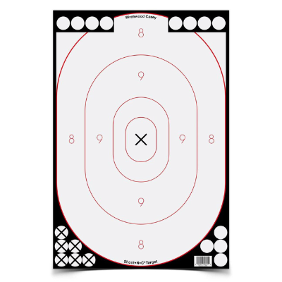 SHOOT N C 12" x 18" Oval White Black Silhouette - 5 targets
