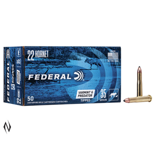 FEDERAL 22 HORNET 35GR TIPPED VARMINT 50pk