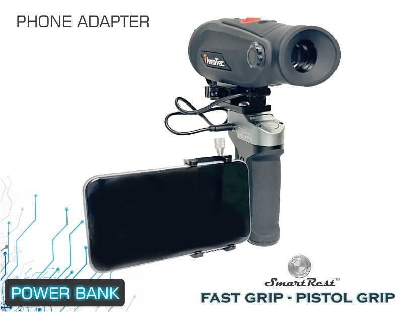 Pistol Grip Power Bank With Phone Mount Included