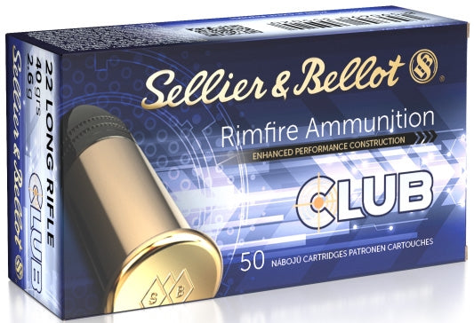 Sellier & Bellot 22 Long Rifle SB Club 40 grain LRN Ammo 50 rd