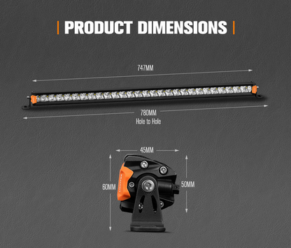 Lightfox Vega Series 28inch Osram LED Light Bar 1Lux 494m 17612 Lumens