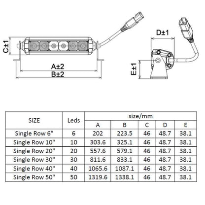 OCAM 10'' Slimline Single Row Light Bar 50W OSRAM LED 9-36V
