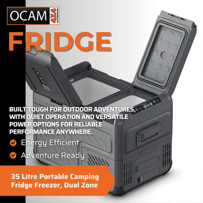 OCAM Explore 35 Litre Portable Camping Fridge Freezer, Dual Zone