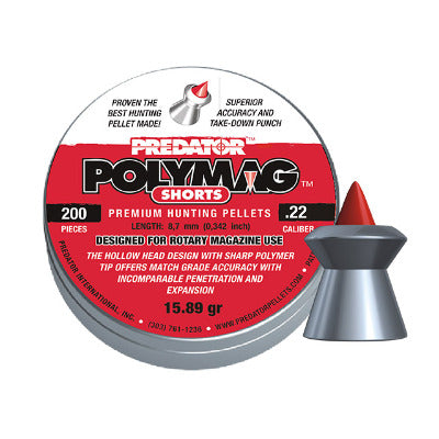 Predator Polymag Shorts Pellets 22 Cal 16gr - 200 Pk