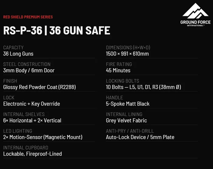 Red Shield 36 Gun Premium Safe