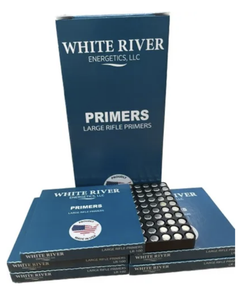 WHITE RIVER LARGE RIFLE PRIMERS (100 PACK)