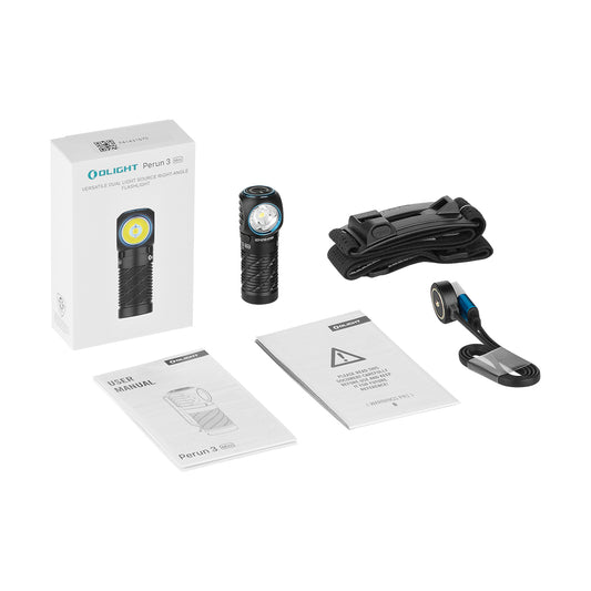 Olight Perun 3 Mini 1250 lumens Rechargeable Head Torch with White and Red Light