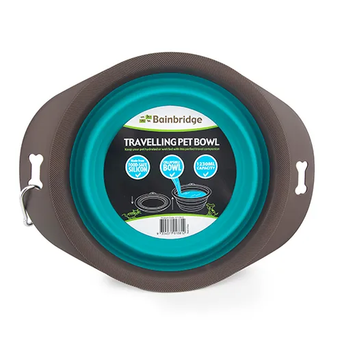 TRAVELLING BOWL COLLAPSIBLE - TEAL GREEN