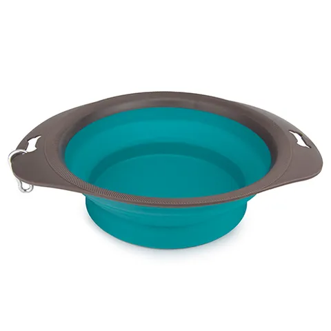 TRAVELLING BOWL COLLAPSIBLE - TEAL GREEN