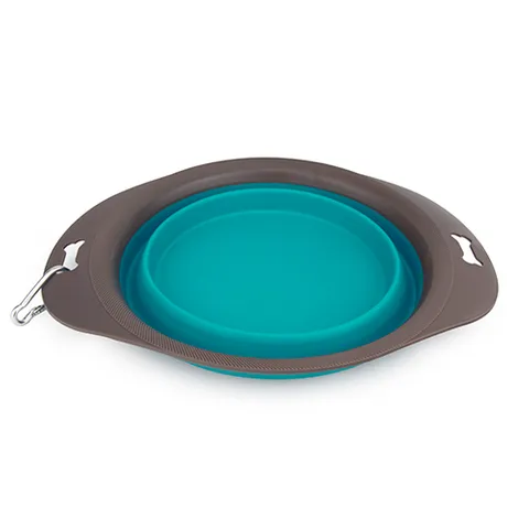 TRAVELLING BOWL COLLAPSIBLE - TEAL GREEN