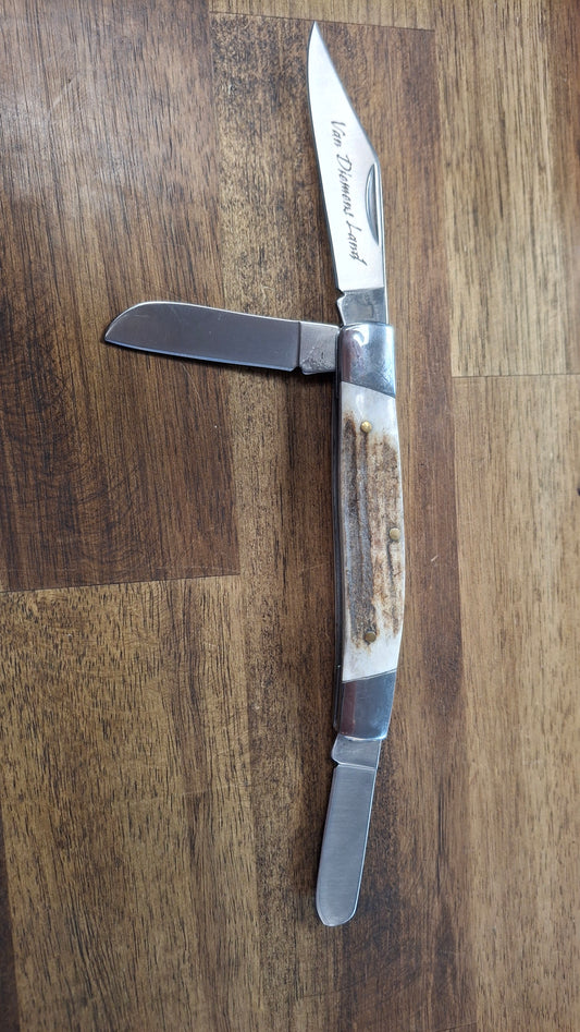 Van Diemans Land stag horn stockman pocket knife