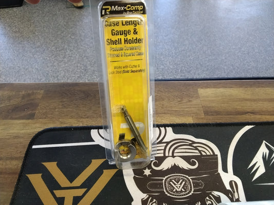 Case length guage and shell holder 222