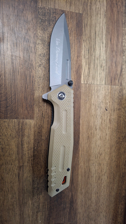 Van Diemans Land Sherman folding knife Tan