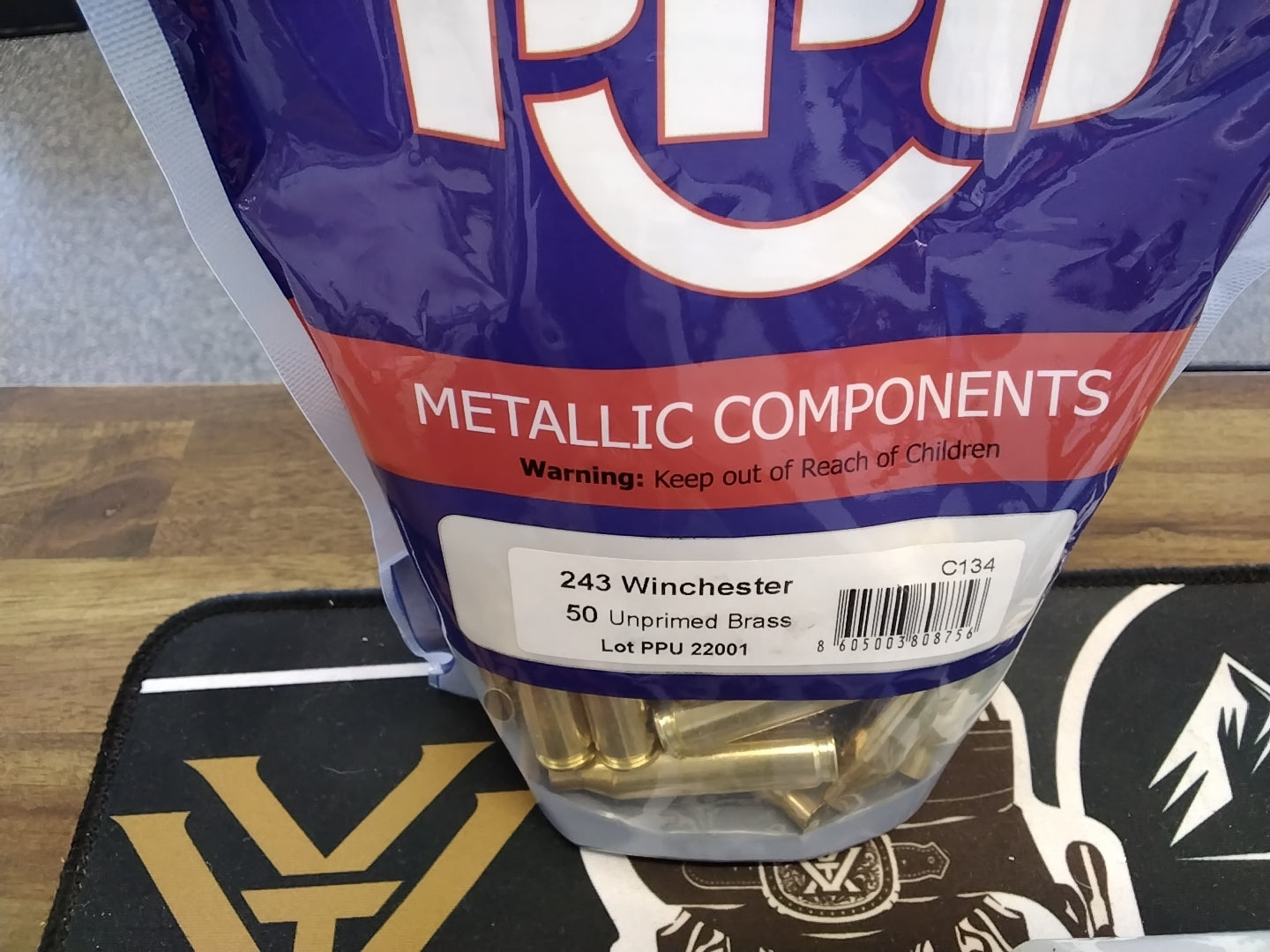 PPU 243win 50 unprimed brass cases