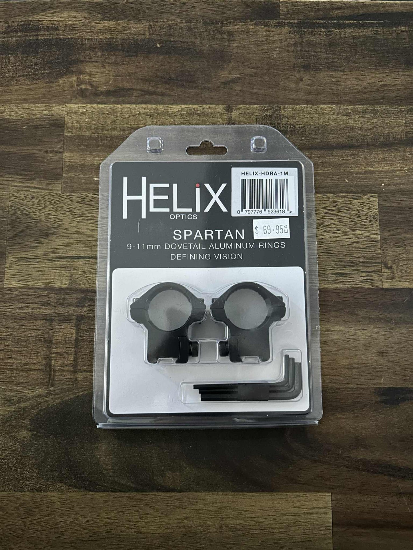 Helix Spartan 9-11m Dovetail aluminium rings - Medium