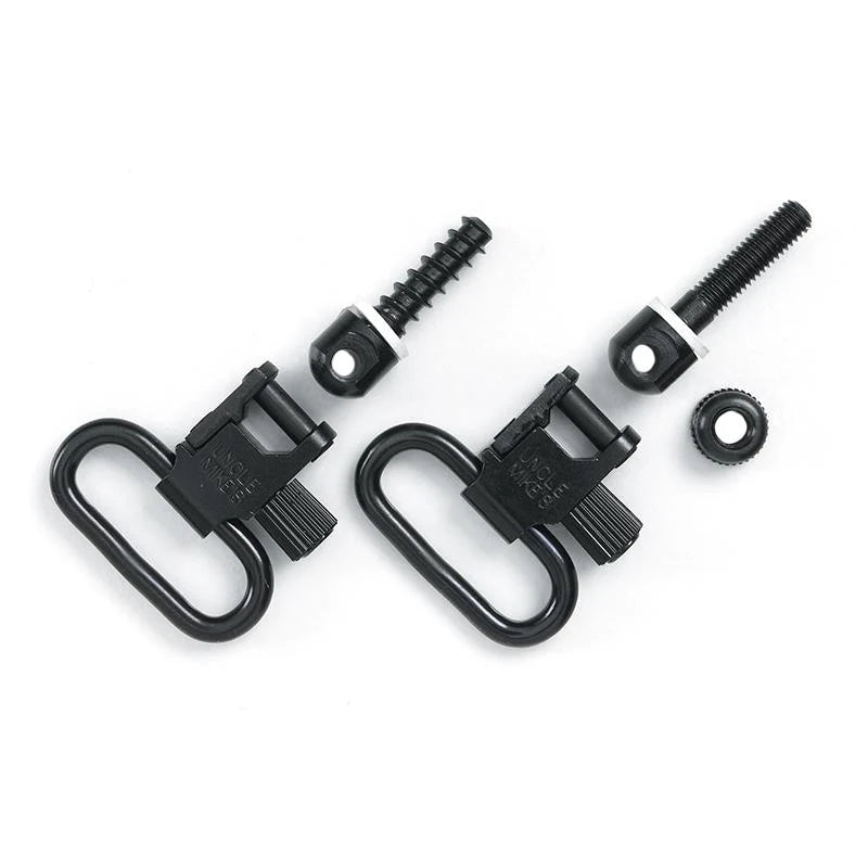 Uncle Mike's Quick Detachable Machine Screw Type 1 Inch Sling Swivel Set Blued Steel