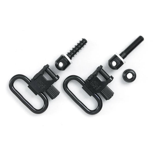 Uncle Mike's Quick Detachable Machine Screw Type 1 Inch Sling Swivel Set Blued Steel